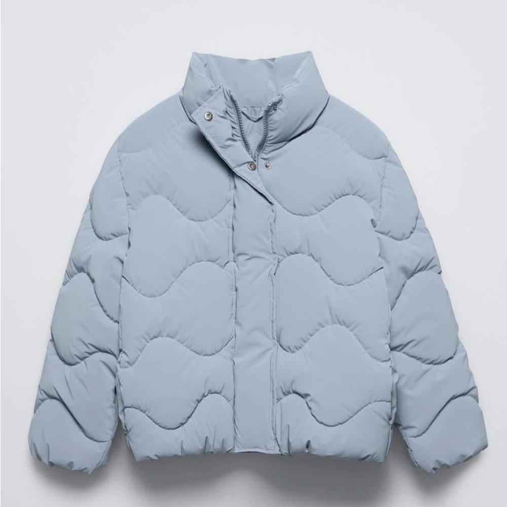 Zara Light Blue Quilted Jacket